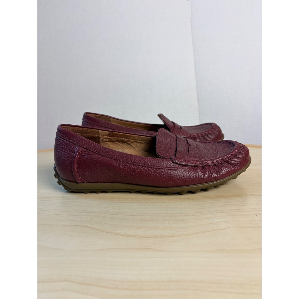 Vionic Marcy Burgundy Leather Driving Moccasin Loafers Women's 8.5